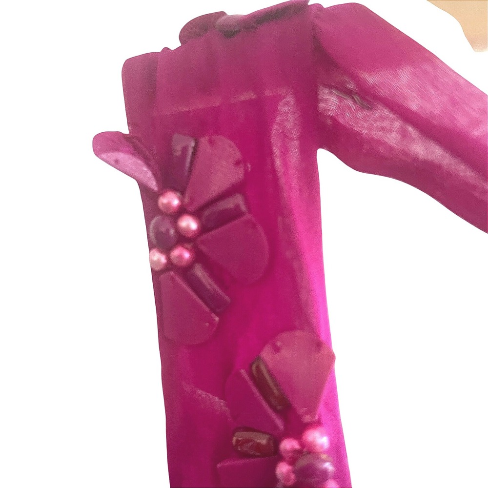 Rebecca Taylor Y2K Vintage Silk Micro Mini Balloon Pink Sheer Silk Embellished 2 - Picture 5 of 10